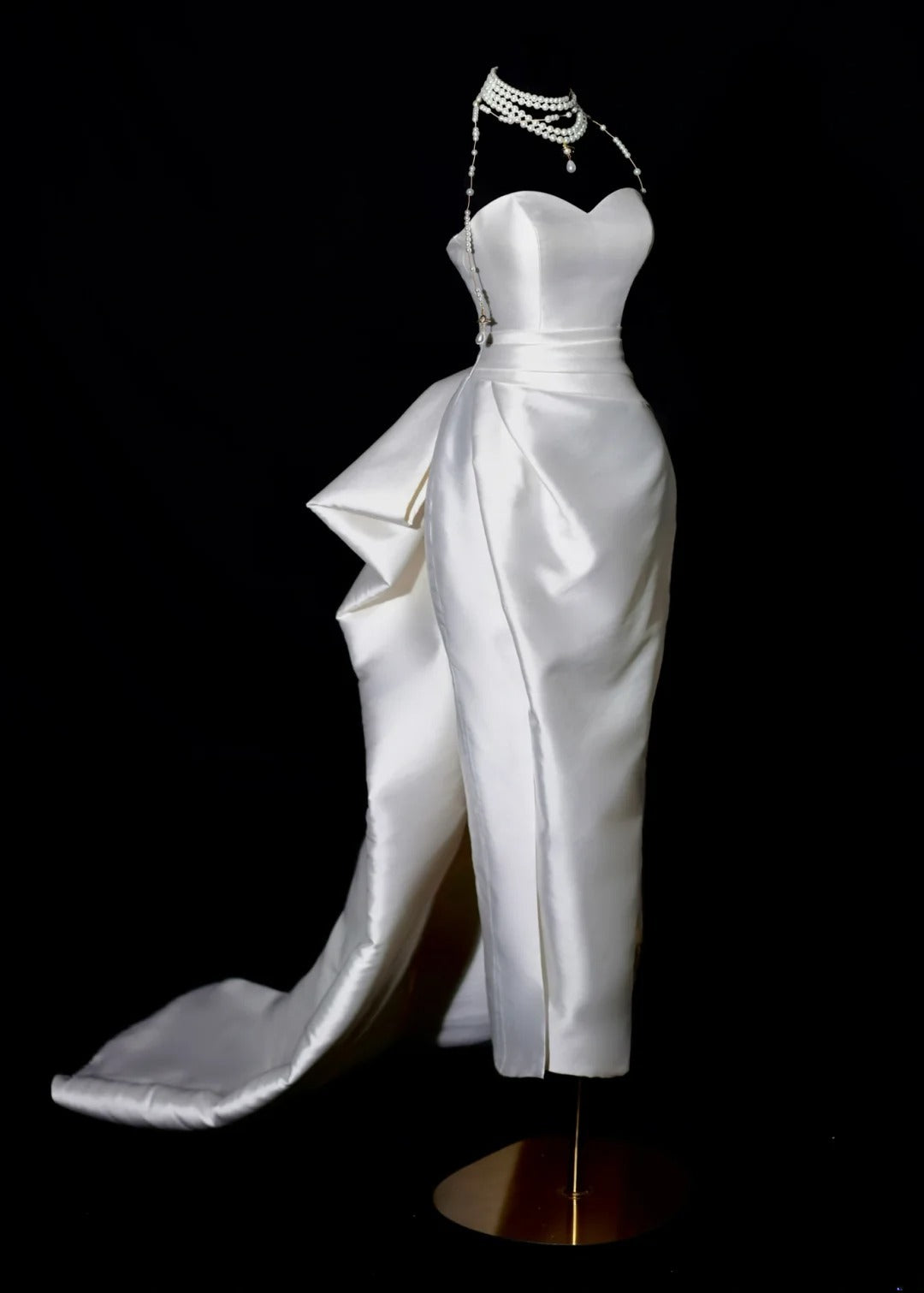Romantic Long Wedding Dresses White Mermaid Sweetheart Slit Long Wedding Dress Style For Brides Fitted With Train Bridal Gowns AS464