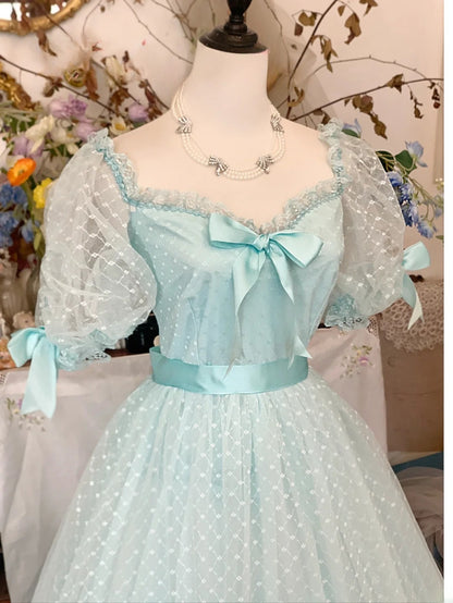 Sweet 16 Dress Ball Gown Sweetheart With Bow-knot Light Blue Vestido De 15 Sweet Sixteen Dress RB9567