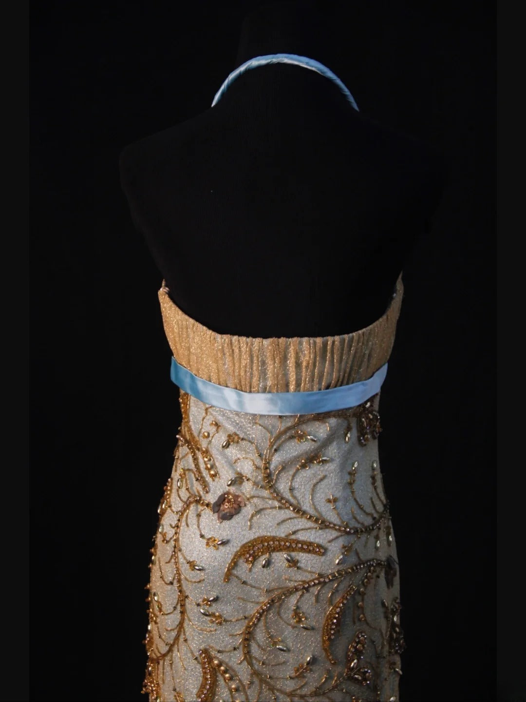 Vintage Mermaid Halter Gold Sequins 70s With Beads Prom Max Dresses Inspo 18th Birthday Outfit Formal Dress For Women AS464