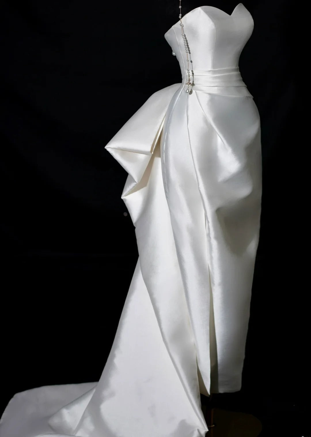 Romantic Long Wedding Dresses White Mermaid Sweetheart Slit Long Wedding Dress Style For Brides Fitted With Train Bridal Gowns AS464