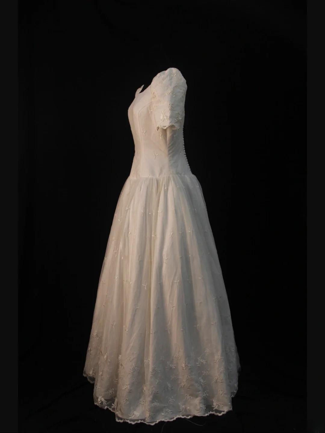 Retro 1950s Wedding Dresses for Bride Ball Gown Boat With Short Sleeves Tulle Petite/Plus Size Bridal Gowns for Summer Wedding AS466