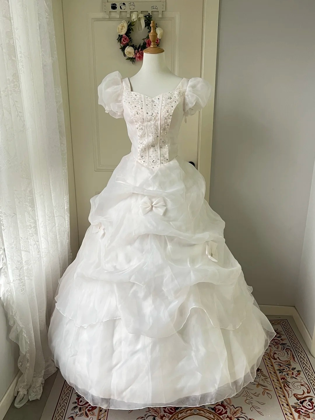 Sweet 16 Dress Ideas Ball Gown Short Sleeves White With Tiered Ball Gown Sweet Sixteen 16th Birthday Dresses RC0782