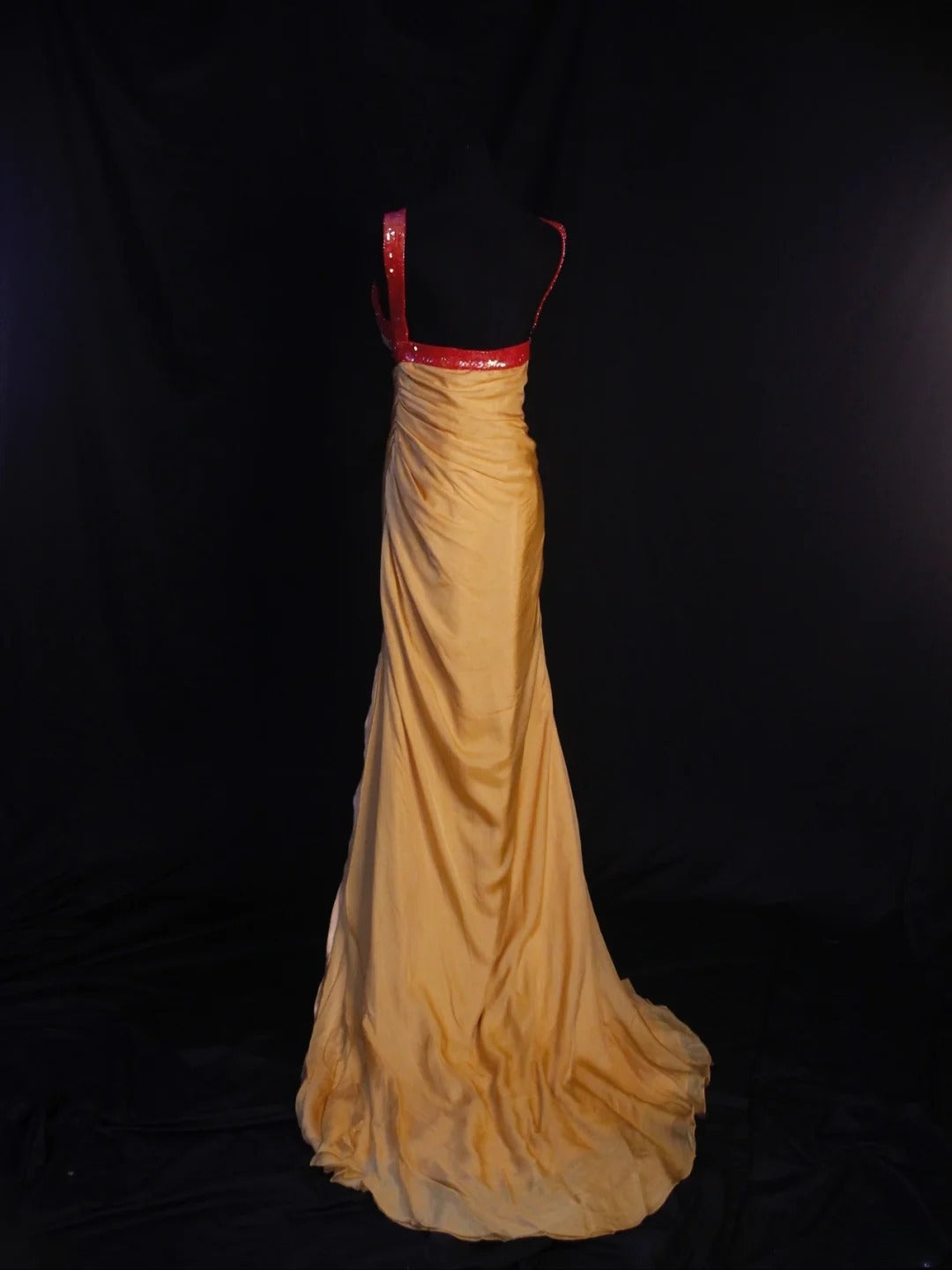 Vintage Mermaid V Neck Gold Sequins Chiffon 1950s With Ruffled Bodice Long Prom Dresses Inspo 18th Birthday Outfit Formal Gown AS469