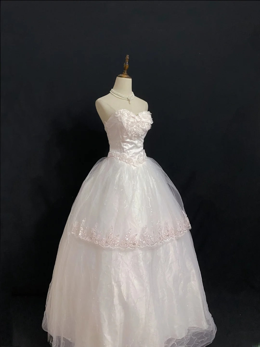Princesses Ball Gown Sweetheart Tulle Long With Appliqued Lace Quince Dress inspo Quinceanera Dresses Formal 16th Birthday Outfit RB7930