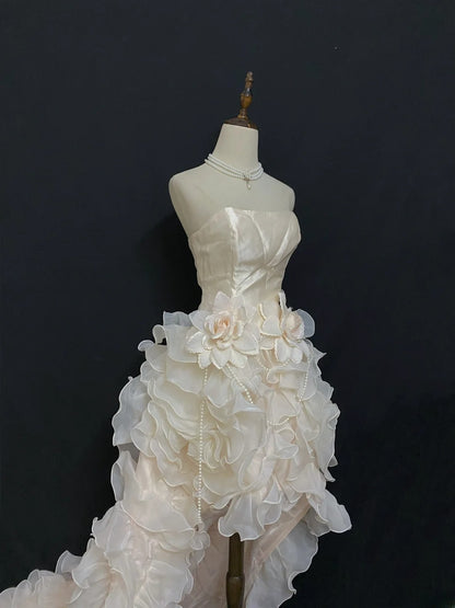 Princesses Ball Gown Strapless High Low With Tiered Layers Prom Quince Dress inspo Quinceanera Dresses Formal 16th Birthday Outfit RB7931