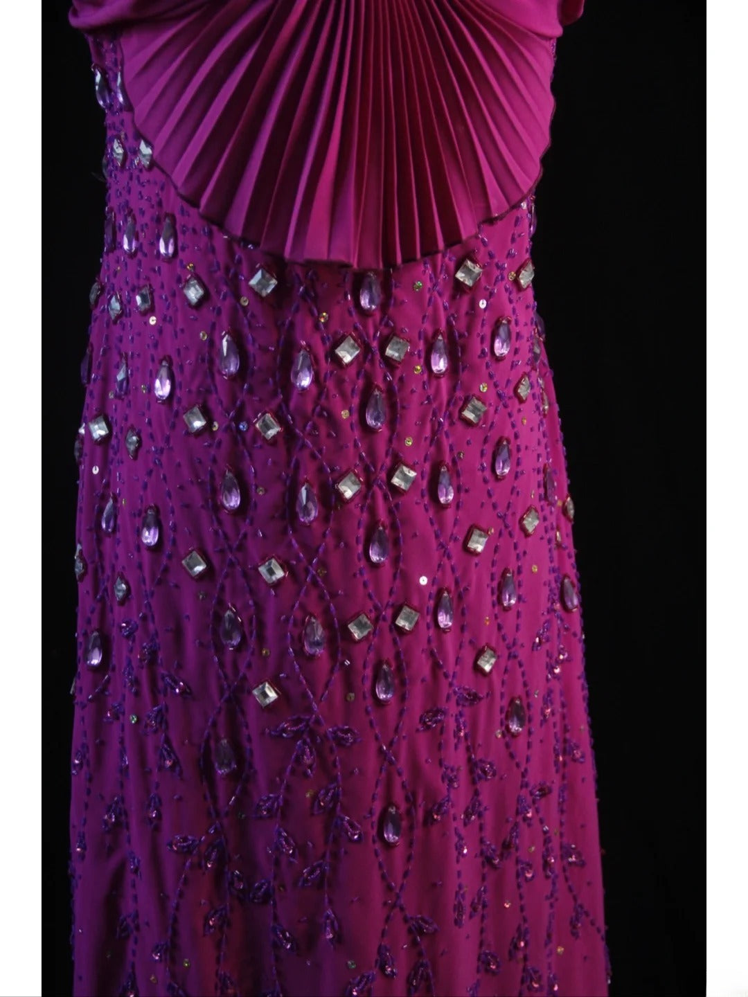 Vintage Mermaid Spaghetti Straps Fuchsia Chiffon 90s With Beadings Prom Max Dresses Inspo 19th Birthday Outfit Formal Dress For Women AS475