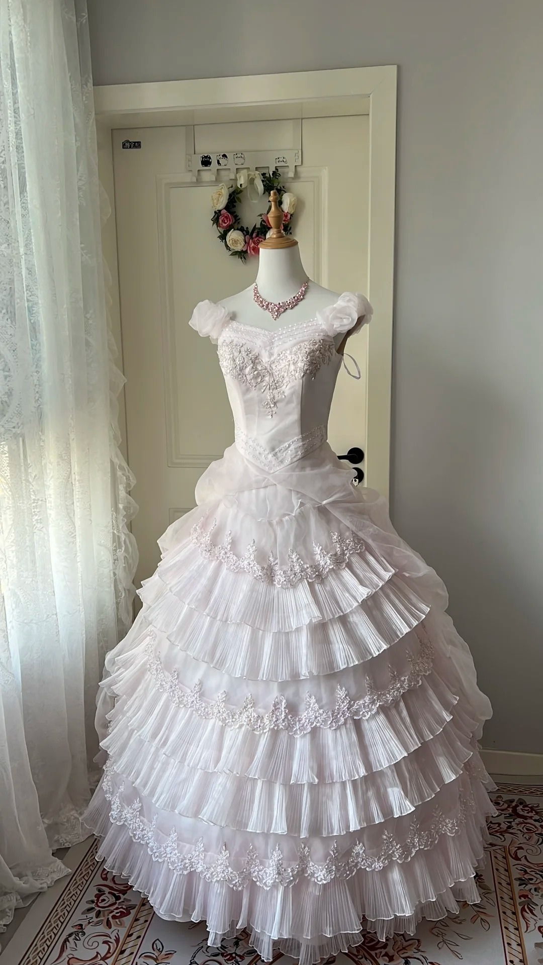 Sweet 16 Dress Ideas Ball Gown Off Shoulder Light Pink With Tiered Layers Ball Gown Sweet Sixteen 16th Birthday Dresses RC0790