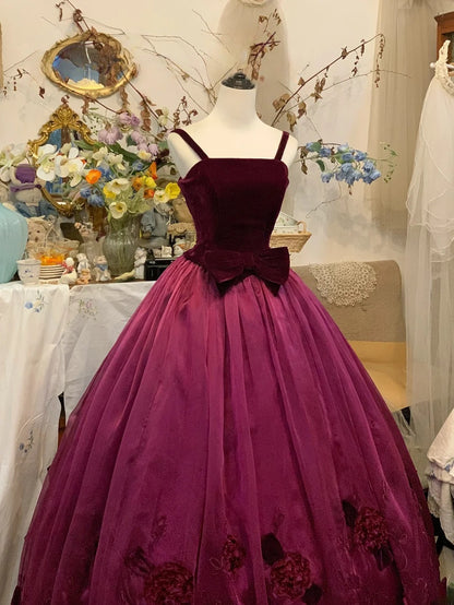 Sweet 16 Dress Ball Gown Spaghetti Straps Tulle Velvet Vestido De 15 Sweet Sixteen Dress RB9577