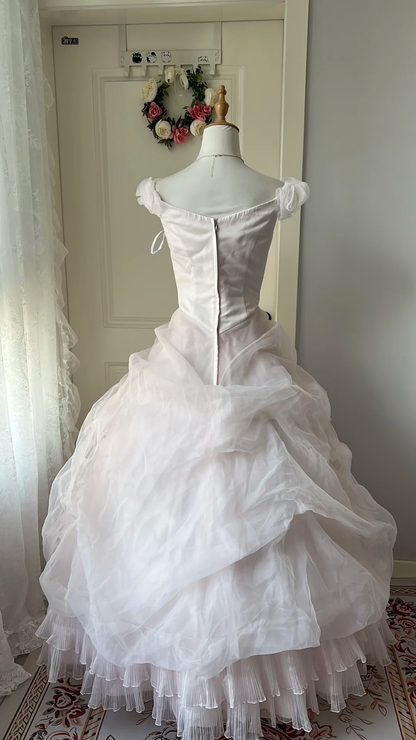 Sweet 16 Dress Ideas Ball Gown Off Shoulder Light Pink With Tiered Layers Ball Gown Sweet Sixteen 16th Birthday Dresses RC0790