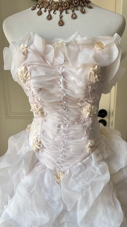 Sweet 16 Dress Ideas Ball Gown Strapless Light Pink With Ruffled Tiered Ball Gown Sweet Sixteen 16th Birthday Dresses RC0792