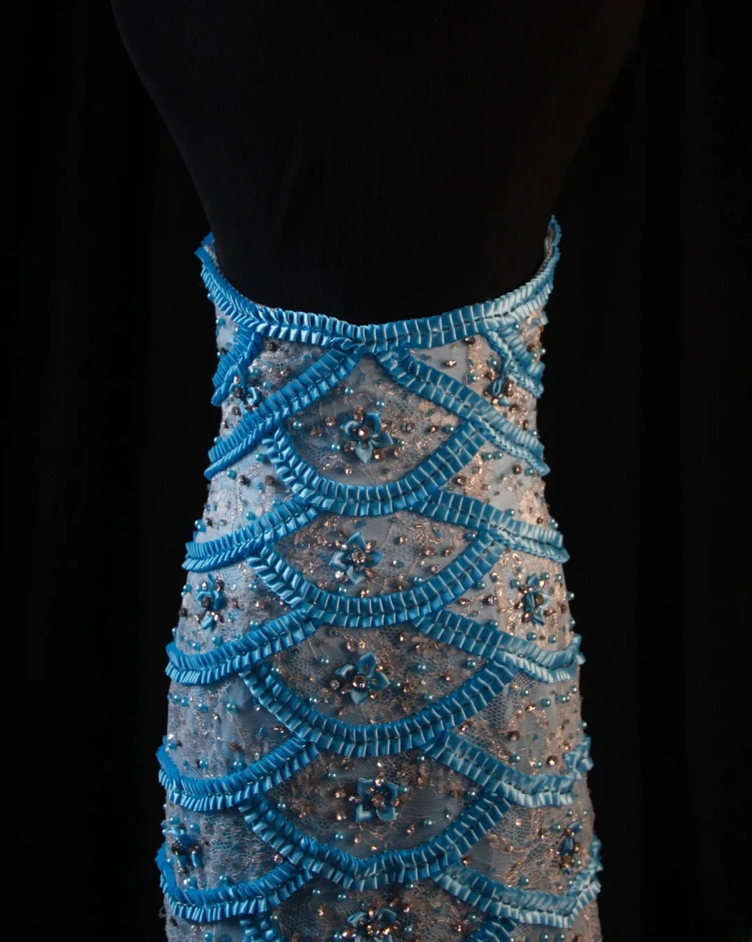 Vintage Mermaid Sweetheart Blue Lace 90s With Beadings Prom Max Dresses Inspo 19th Birthday Outfit Formal Dress For Women AS478