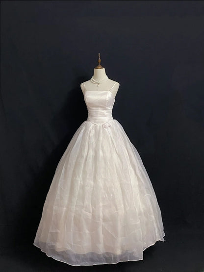 Aesthetic Ball Gown Spaghetti Straps Light Pearl Pink Long With 3D Flowers Long Quince Dress Quinceanera Dresses Formal Birthday Outfits RB7936