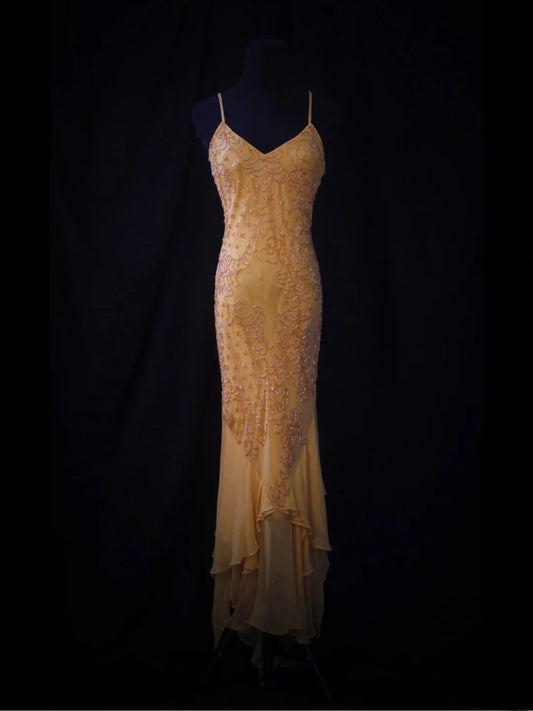 Vintage Mermaid Spaghetti Straps Orange Chiffon 1950s High Low Slim Prom Dresses Inspo 18th Birthday Outfit Formal Gown AS490