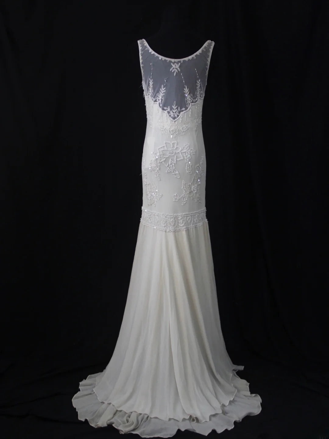 Retro 80s Mermaid Boat White Chiffon With Beadings Long Prom Dresses Inspo 21st Birthday Outfit Formal Dress AS491