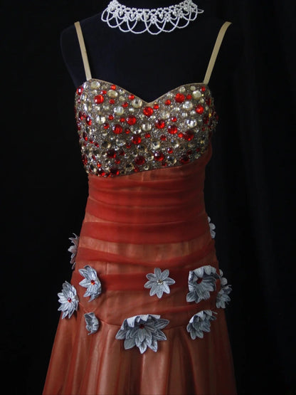 Vintage A Line Spaghetti Straps Tulle With Beadings 16th Birthday Dress Homecoming Dresses Cocktail Gown AS494
