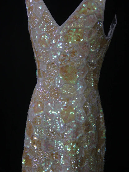 Retro 80s Sheath V Neck Sequins Long Slim Prom Dresses Inspo 22th Birthday Outfit Formal Dress AS495