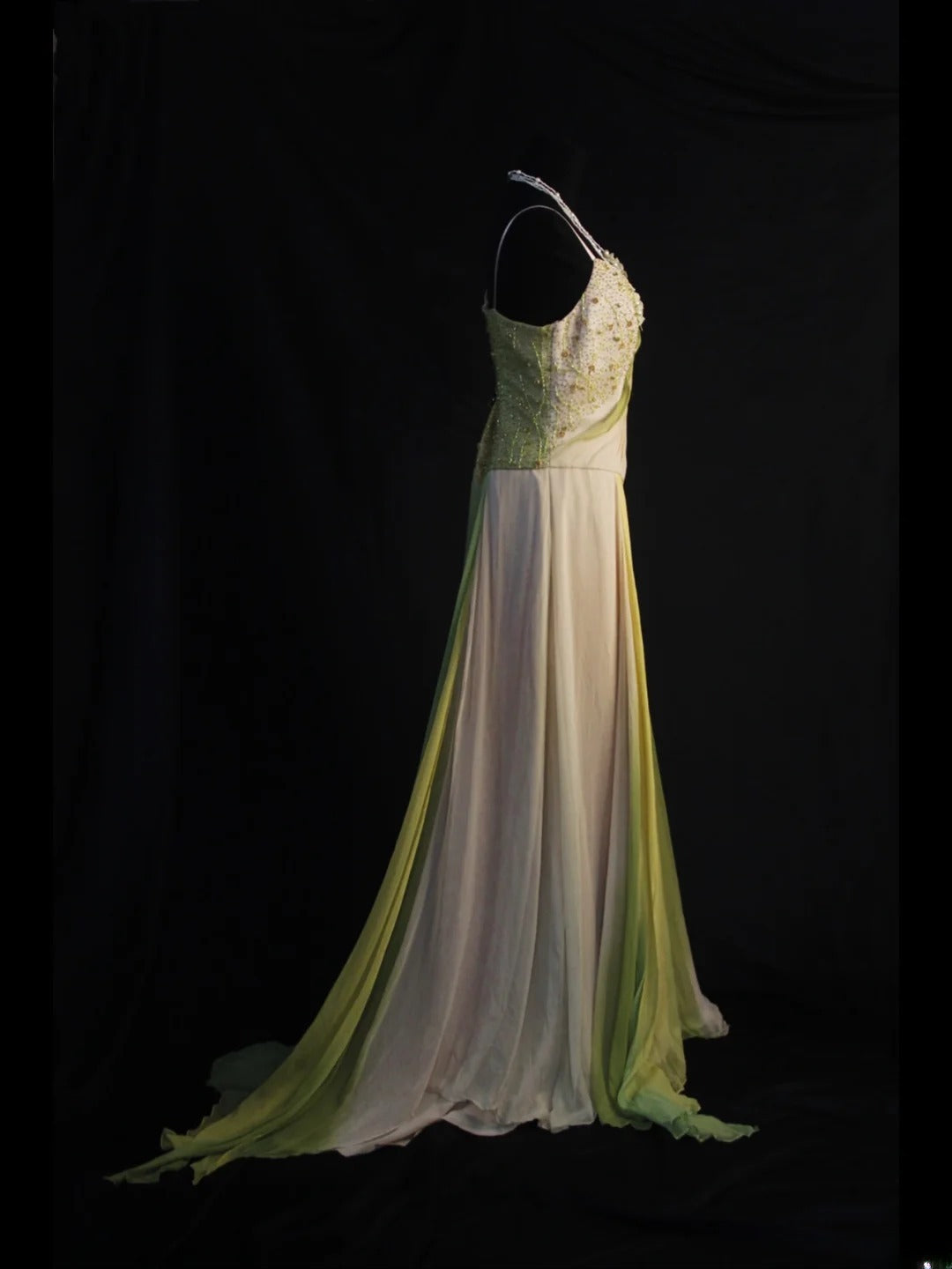 Retro 80s A line Irregular Neck Lilac Green Chiffon With Beadings Prom Dresses Inspo 22th Birthday Outfit Formal Dress AS496