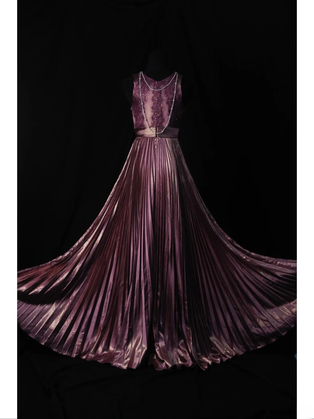 Vintage A Line Dusty Purple 1950s With Beads Pleated Bodice Long Prom Dresses Inspo 18th Birthday Outfit Formal Gown AS501