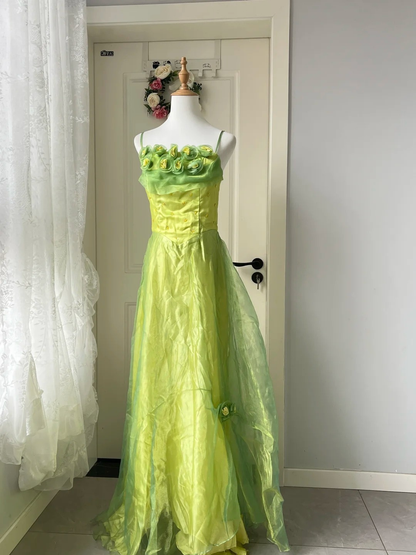 Prom Dresses ideas A Line Spaghetti Straps Green Long Formal Party Gown 8th Grade Dress RC0910