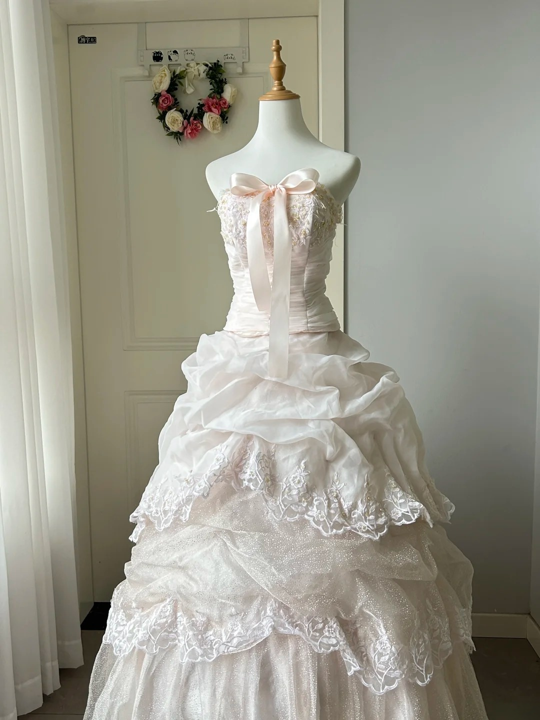Prom Dresses ideas Ball Gown Beautiful Strapless Light Pink Long Formal Party Gown 8th Grade Dress RC0916
