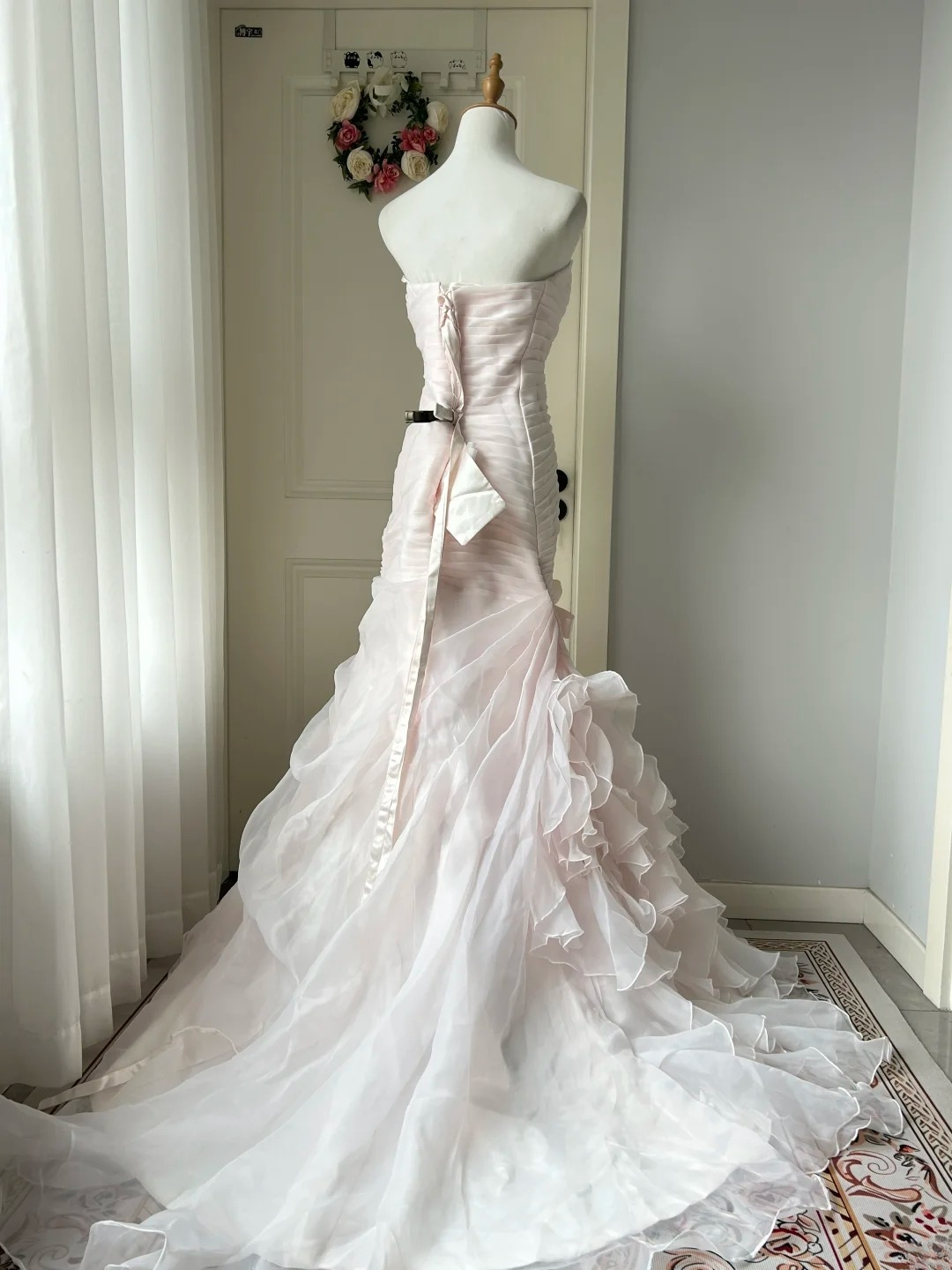 Prom Dresses ideas Mermaid Beautiful Sweetheart Pink Ruffled Long Formal Party Gown 8th Grade Dress RC0931