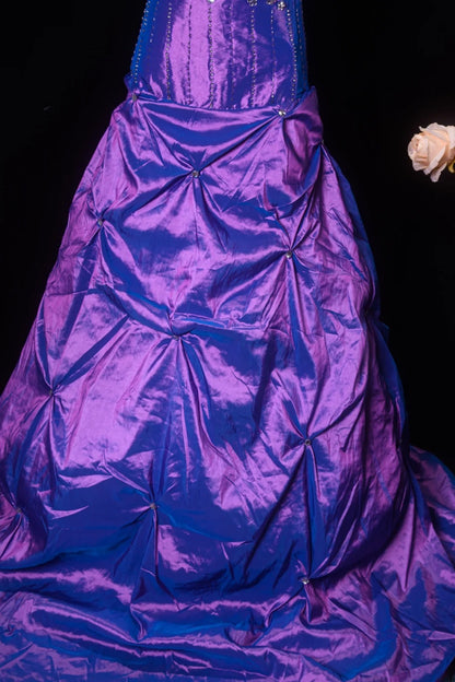 Pretty Ball Gown Strapless Grape Quinceanera Dresses With Lace For Sweet 15 Anos Celebration Birthday Formal Gown RB8776