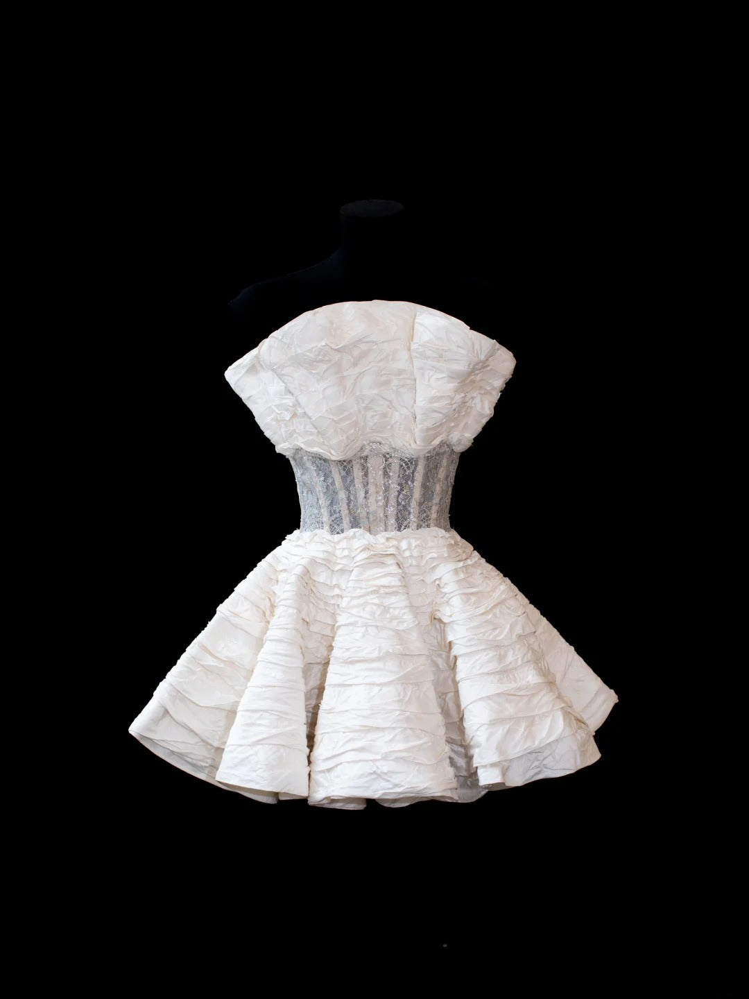 Chic Ball Gown Strapless Satin Tiered 16th Birthday Dress Short Homecoming Dresses Cocktail Gown AS591
