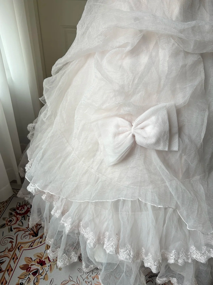 Sweet 16 Quinceanera Dress Ball Gown Strapless Light Pink With Tiered Layers Lace 16th Birthday Party Outfit RC0947