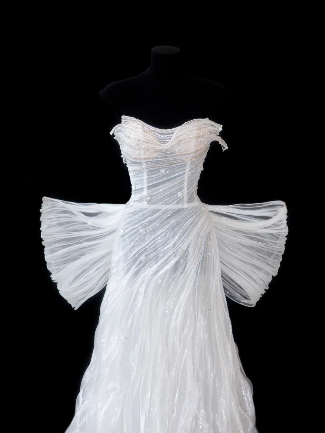 Timeless Women's A line Sweetheart Sleeveless White Tulle With Beads Fitted Long Vintage 1920s Wedding Dresses AS596