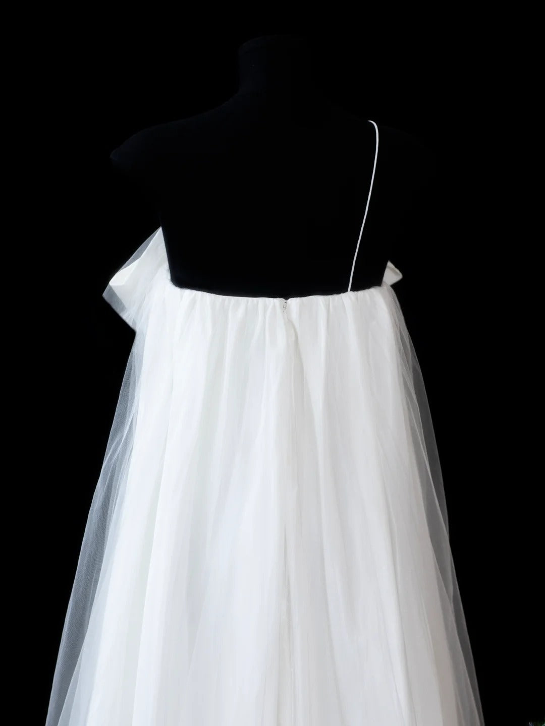 Timeless Women's A line One Shoulder White Tulle Fitted Long Vintage 1920s Wedding Dresses AS598