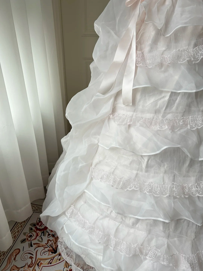 Sweet 16 Quinceanera Dress Ball Gown Strapless Light Pink With Tiered Lace 16th Birthday Party Outfit RC0952