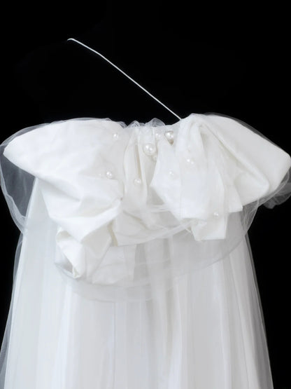 Timeless Women's A line One Shoulder White Tulle Fitted Long Vintage 1920s Wedding Dresses AS598
