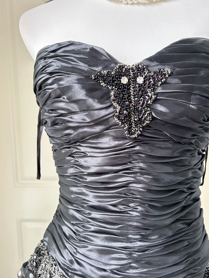 Sweet 16 Quinceanera Dress Ball Gown Sweetheart Black Polka Dots With Tiered 16th Birthday Party Outfit RC0957