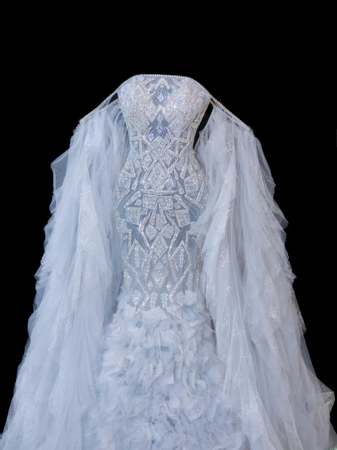 Timeless Women's Mermaid Off The Shoulder Long Sleeves Light Sky Blue With Beads Fitted Long Vintage 1920s Wedding Dresses AS611