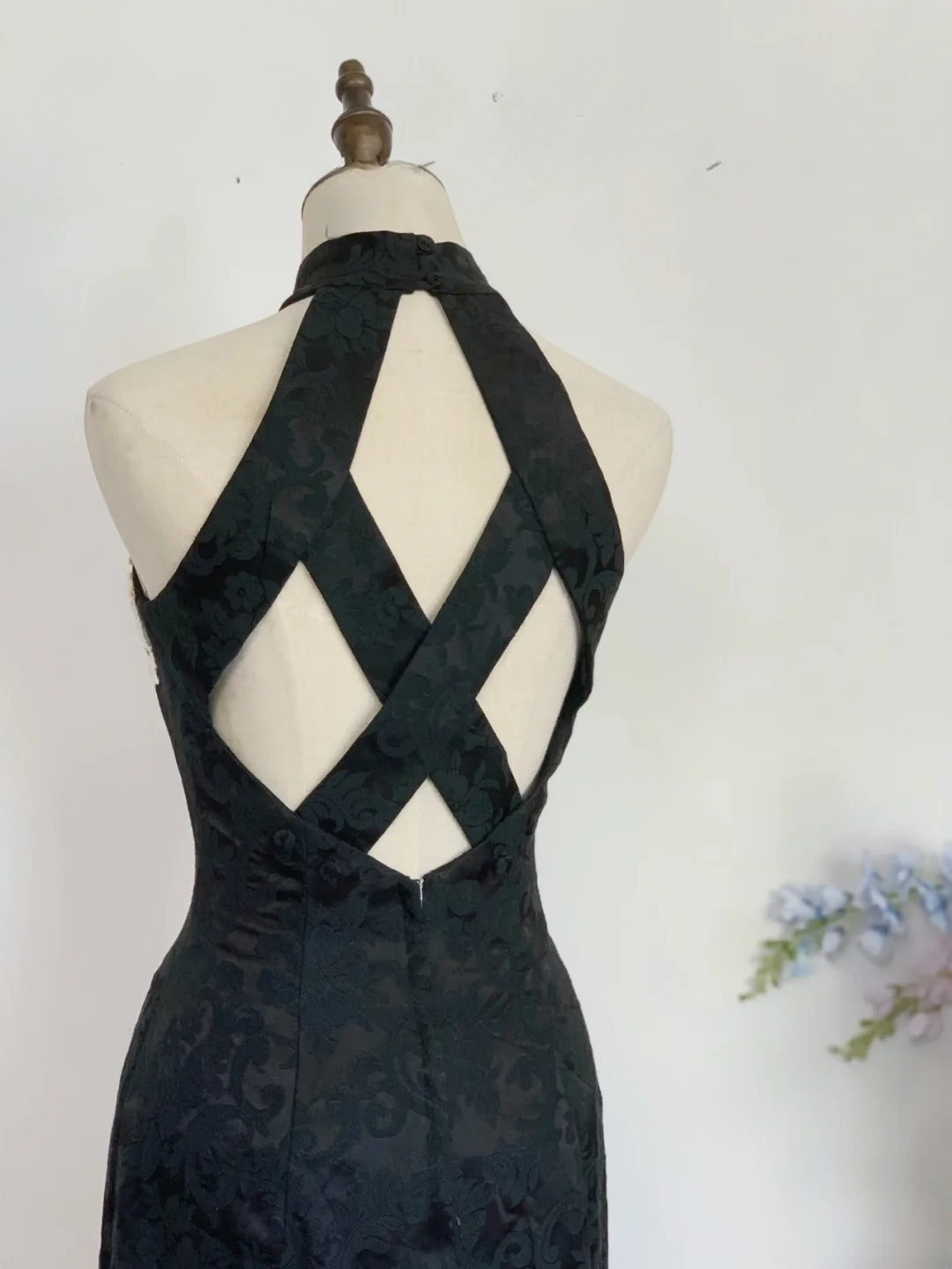 Vintage Hoco Dress Halter Little Black Dress Sheath Homecoming Party Dresses RB9647