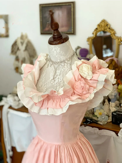 Pink Sweet 16 Dress Satin Ballgown Square Neck With Ruffled Sweet Sixteen Dress RB9679