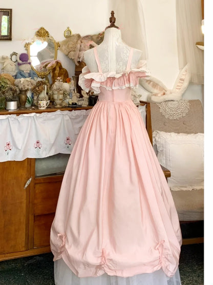 Pink Sweet 16 Dress Satin Ballgown Square Neck With Ruffled Sweet Sixteen Dress RB9679