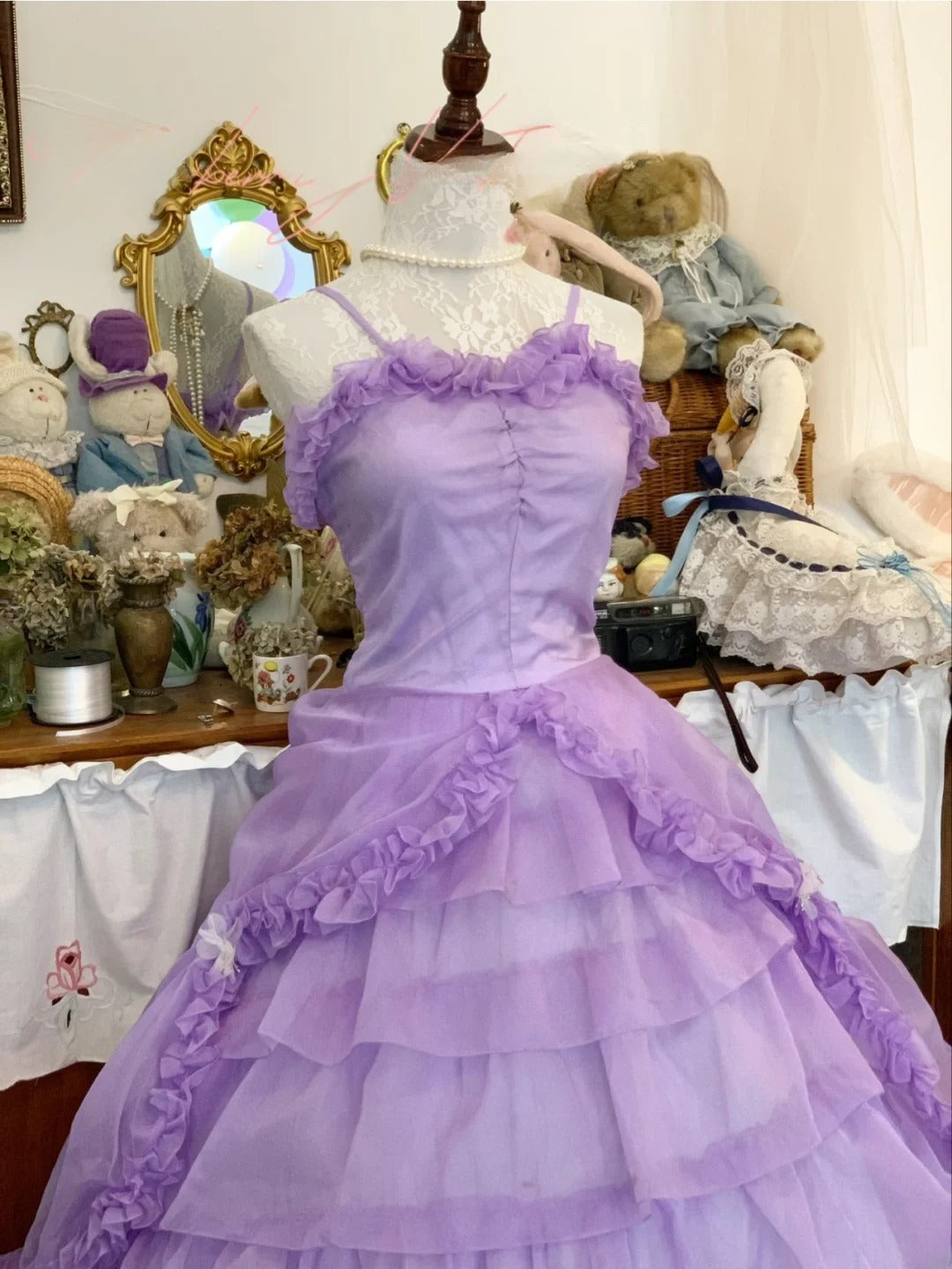 Sweet 16 Dress Ball Gown Spaghetti Straps Lilac With Tiered Layers Vestido De 15 Sweet Sixteen Dress RB9680