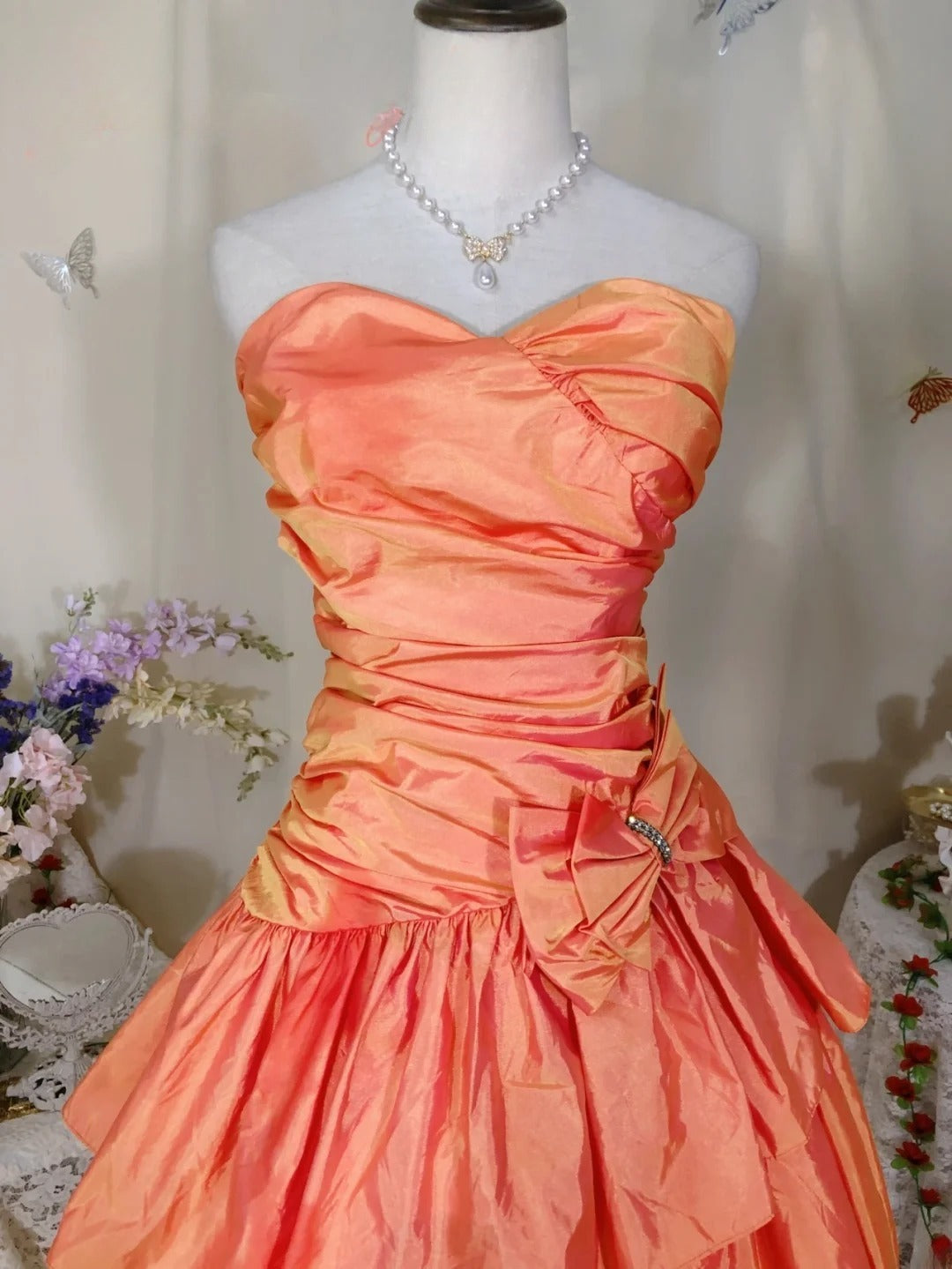 Vintage Hoco Dress A Line Sweetheart Taffeta Knee Length Homecoming Party Dresses RB9707