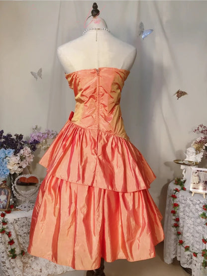 Vintage Hoco Dress A Line Sweetheart Taffeta Knee Length Homecoming Party Dresses RB9707