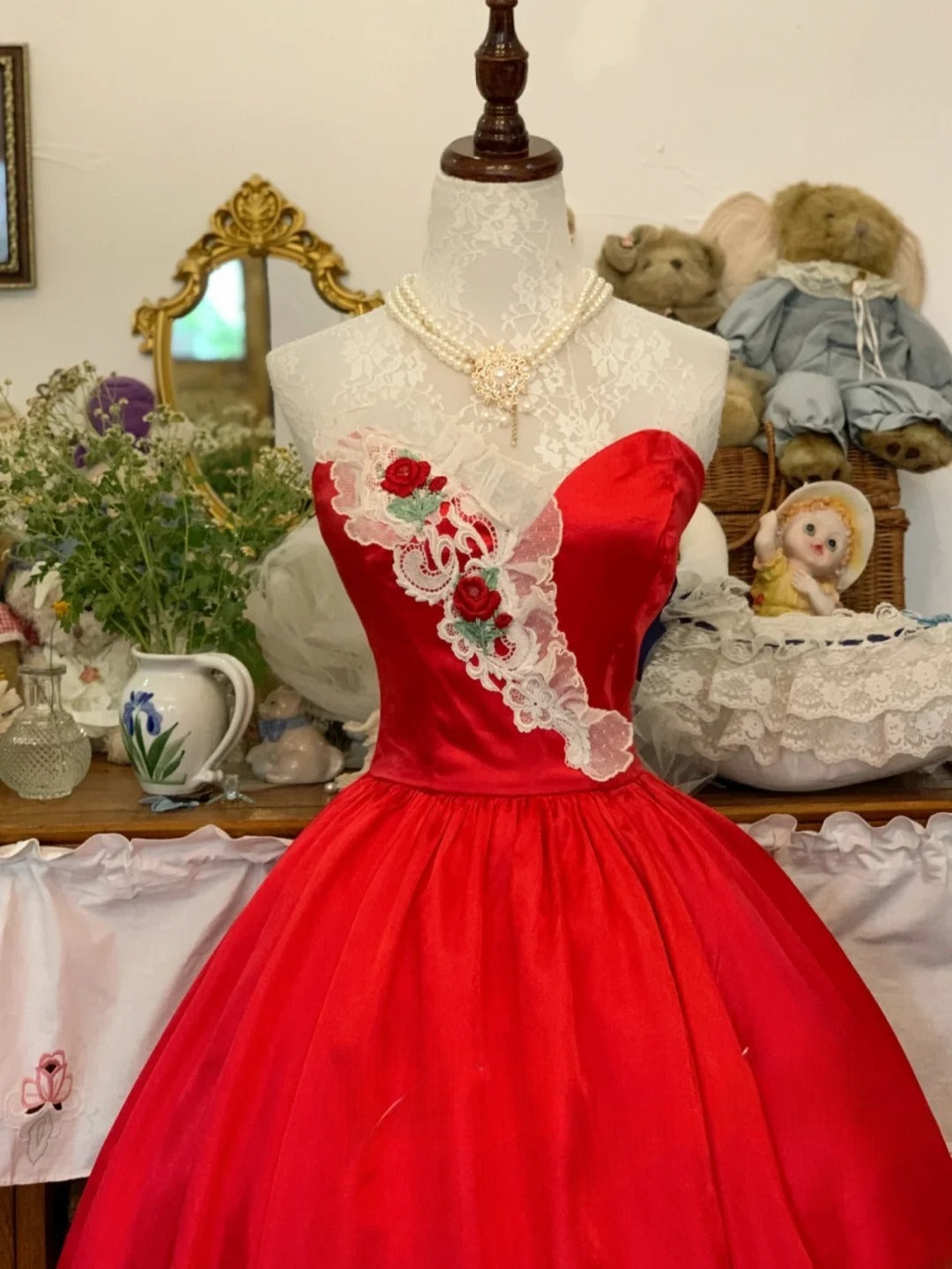 Sweet 16 Dress Ball Gown Sweetheart Red With Lace Appliques Vestido De 15 Sweet Sixteen Dress RB9712