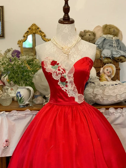 Sweet 16 Dress Ball Gown Sweetheart Red With Lace Appliques Vestido De 15 Sweet Sixteen Dress RB9712