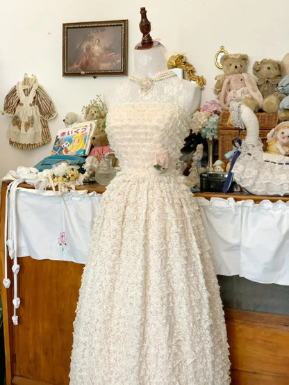 Light Pink Prom Dress Long A line Spaghetti Straps Lace Romantic Evening Gown for Prom RB9713