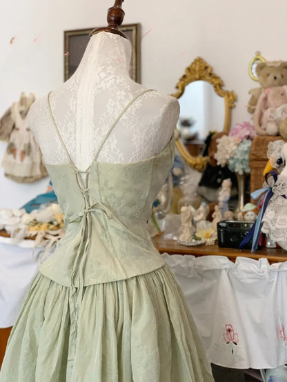 Sage Green Prom Dress Long A line Spaghetti Straps Satin Romantic Evening Gown for Prom RB9714