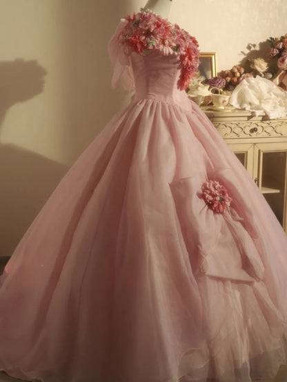 Sweet 16 Dress Ball Gown V Neck With 3D Flowers Vestido De 15 Sweet Sixteen Dress RB9732