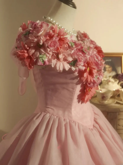 Sweet 16 Dress Ball Gown V Neck With 3D Flowers Vestido De 15 Sweet Sixteen Dress RB9732