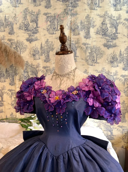 Sweet 16 Dress Ball Gown Off Shoulder Royal Blue Floral With 3D Flowers Vestido De 15 Sweet Sixteen Dress RB9748