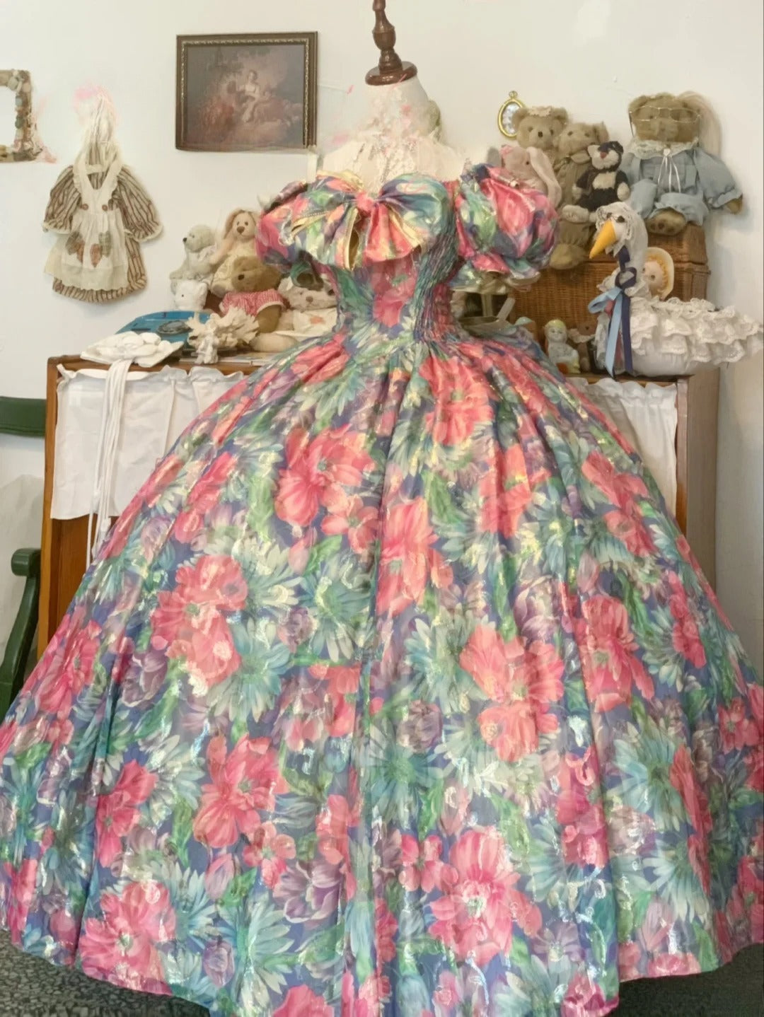 Sweet 16 Dress Ball Gown Off Shoulder Floral With Short Sleeves Vestido De 15 Sweet Sixteen Dress RB9752