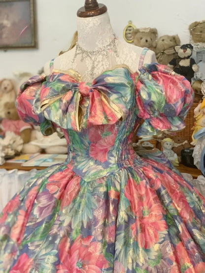 Sweet 16 Dress Ball Gown Off Shoulder Floral With Short Sleeves Vestido De 15 Sweet Sixteen Dress RB9752