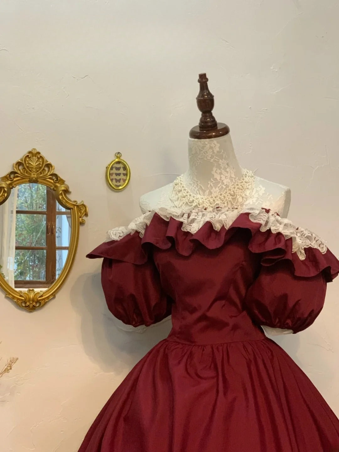 Sweet 16 Dress Ball Gown Off Shoulder Burgundy Lace With Short Sleeves Vestido De 15 Sweet Sixteen Dress RB9756